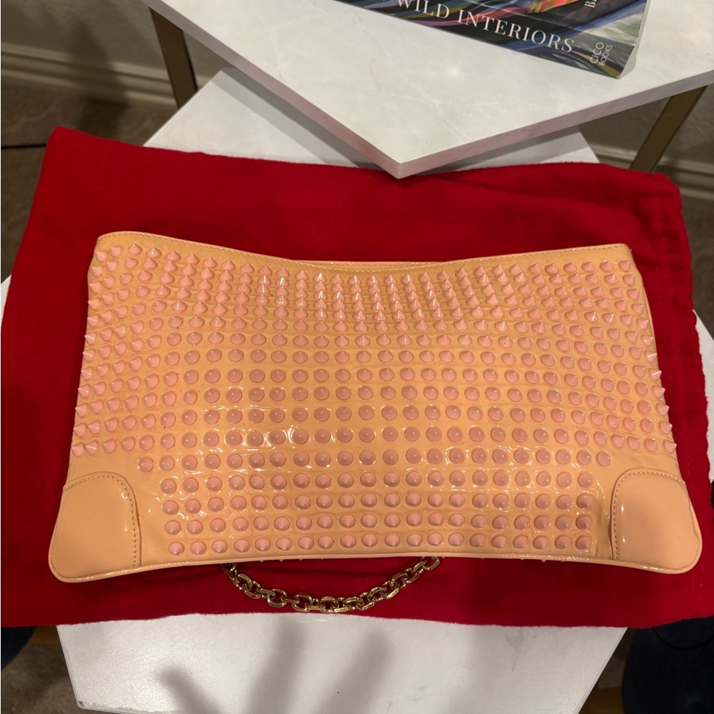Christian Louboutin Pink Studded Loubiposh Clutch / shoulder bag - Picture 5 of 14